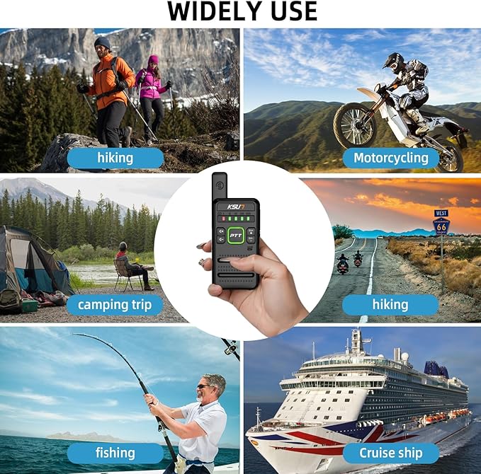 M10 Walkie Talkies with Long Range Signal 3300mAh Battery 16 Preset 2 Pack)