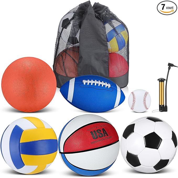 Libima 6 Pcs Multi Sport Ball Set Official