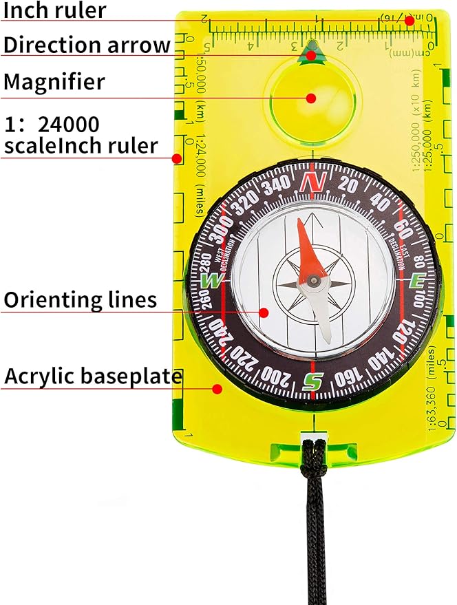 4 Pieces Orienteering Compass Hiking Backpacking Compass Scouts