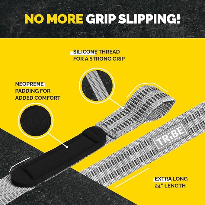 Heavy Duty Wrist Wraps and Lifting Straps - 21" Wrist Wraps for Weightlifting Men and 24" Wrist Straps for Weightlifting with Silicone Grip and Padding - Weight Lifting Wrist Wraps and Deadlift Straps