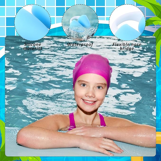 2 Pack Nose Plugs for Swimming for Adults and Kids (Age 7-12), Waterproof Soft Silicone Swimming Protectors Nose Block Nostril Plugs for Swimmers Surfers Water Sports