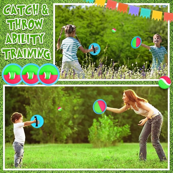 Libima Kids Toys Toss and Catch Game Set 40 Paddles 20 Balls