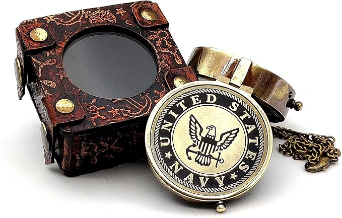 5MOONSUN5's US Navy Engraved Brass Military Compass Nautical