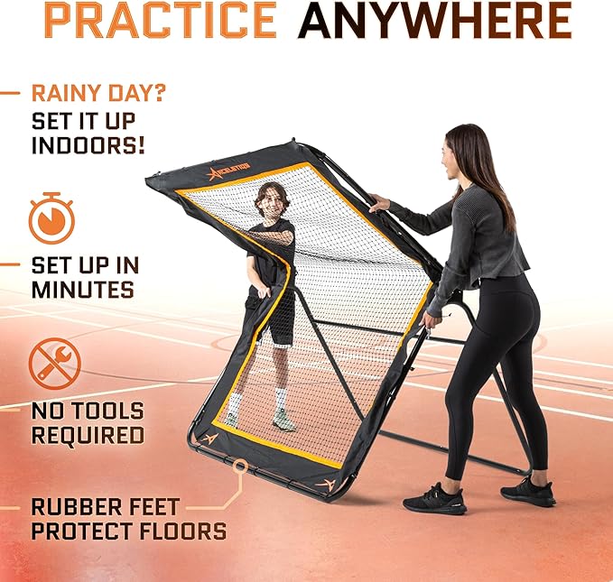 ACELETIQS Lacrosse Rebounder for Backyard 5x7 Feet Baseball