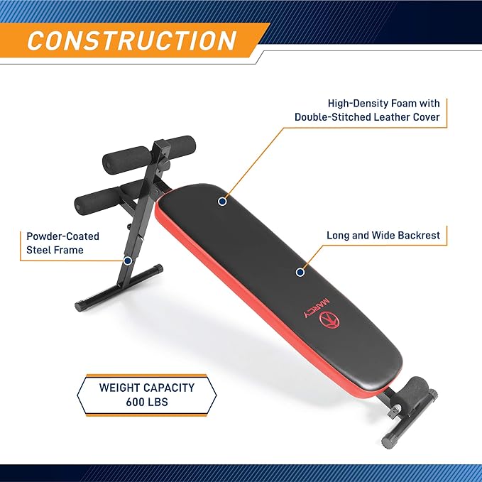 Marcy Utility Slant Board w/ Headrest – Folding SB-4606 , 29.00 x 18.00 x 59.00 inches