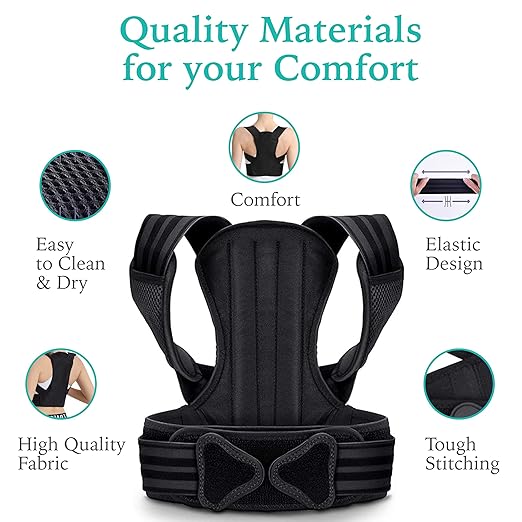 Adjustable Posture Corrector, Back Brace, Posture Trainer, Scoliosis and Hunchback Correction, Back Pain, Spine Corrector (Medium) (Medium)