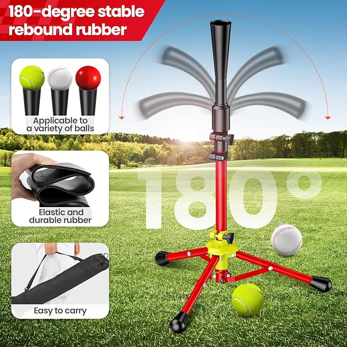 2025 New Upgrade Portable Batting Tee for Baseball/Softball,23.23 to 40.16 Inch Baseball Tee for Kids,Batting Tee,Softball Tee,Youth Hitting Tee,Teeball Tee,Travel Tee,Easy Adjustable Height