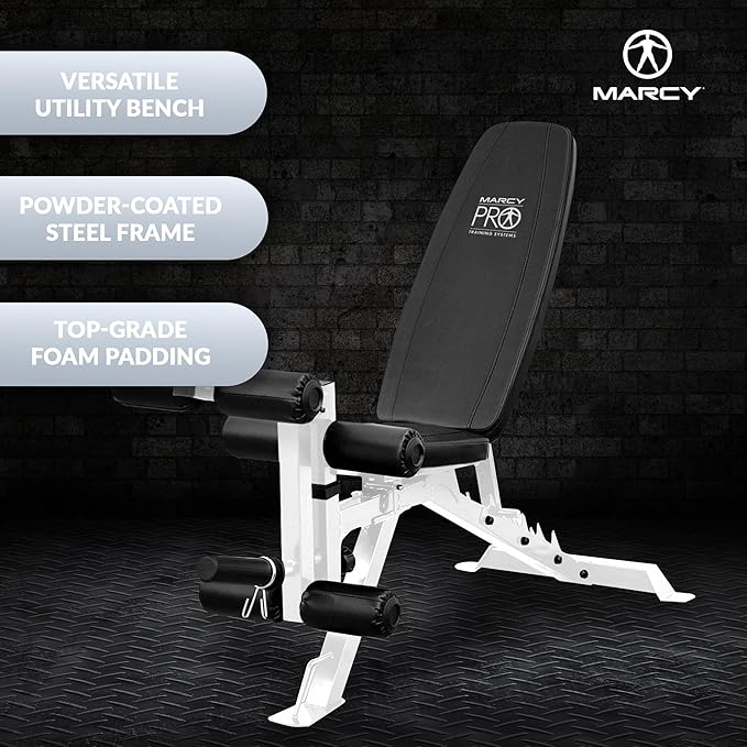 Marcy Adjustable Weight Bench w/Dual Leg Developer for Home Gym Workouts