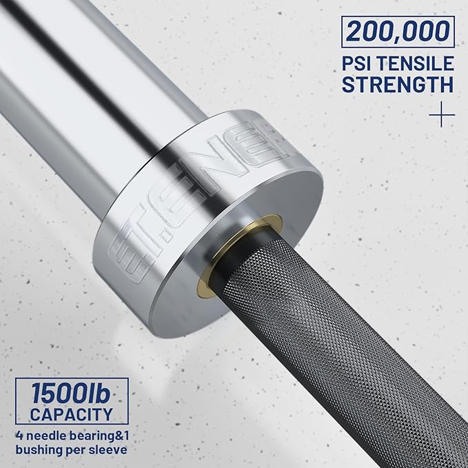 7ft Olympic Barbell Bar 45LB Load 1500-lbs Capacity Available 2" Olympic