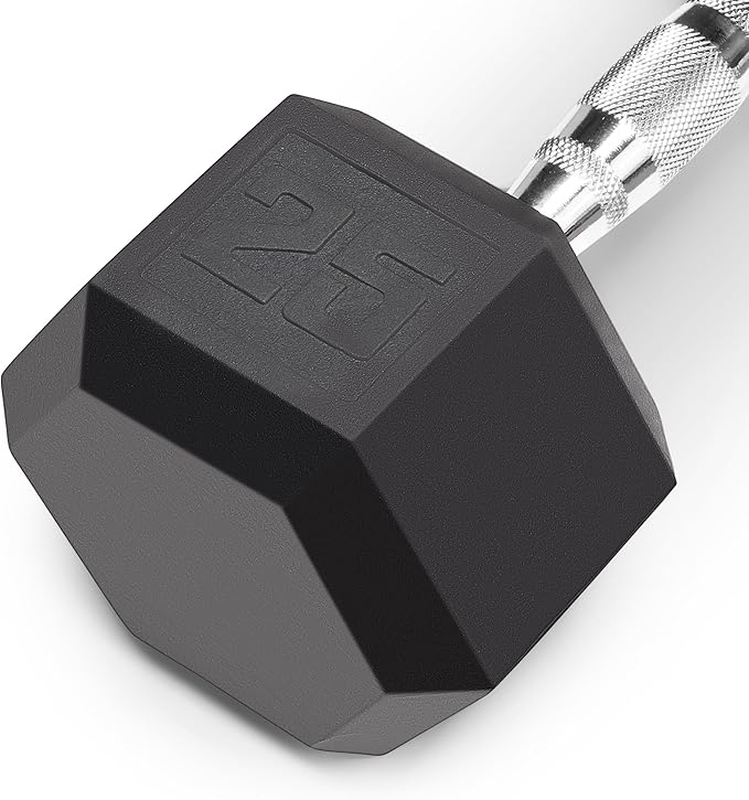 Marcy Rubber Hex Dumbbell - Available for 25lb - 50lb