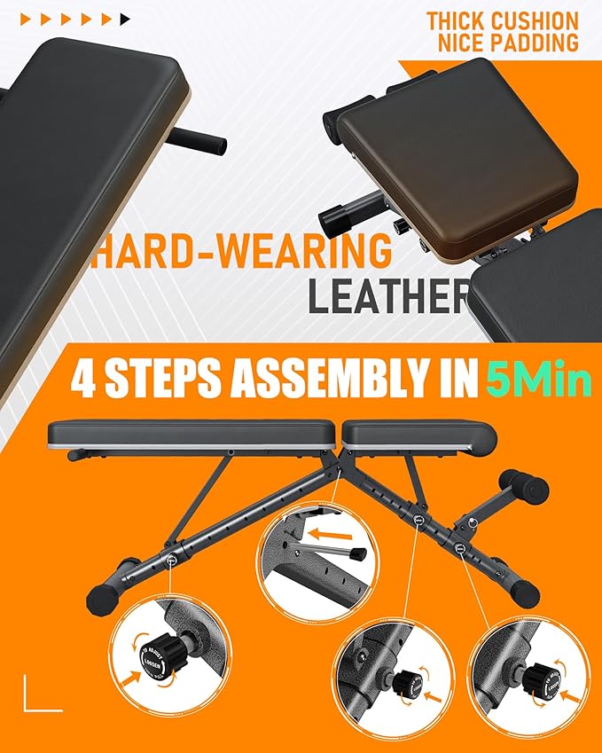 Adjustable Weight Bench for Home - Workout Bench