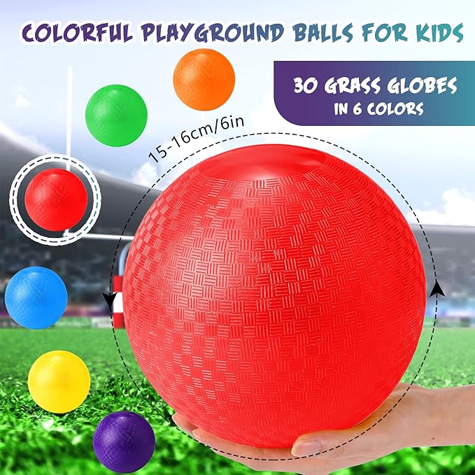 Macarrie 30 Pcs Playground Balls 6 Inches Dodgeball