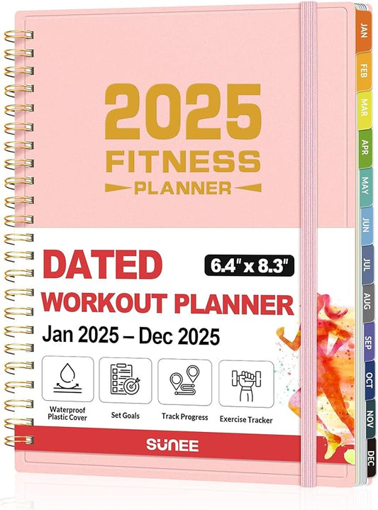 2025 Fitness Workout Journal Planner for Women & Men 2025 - 2025 Exercise 6.4" x 8.3" Fitness