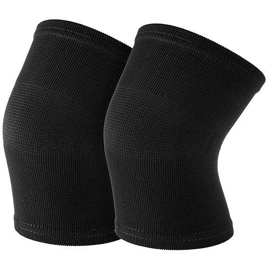 Kids Knee Sleeve Brace 1 Pair Children Knee Support Pad Breathable Elastic Soft Knee Protectors for Kids Child Girls Boys Teens Basketball Volleyball Sports (Medium)