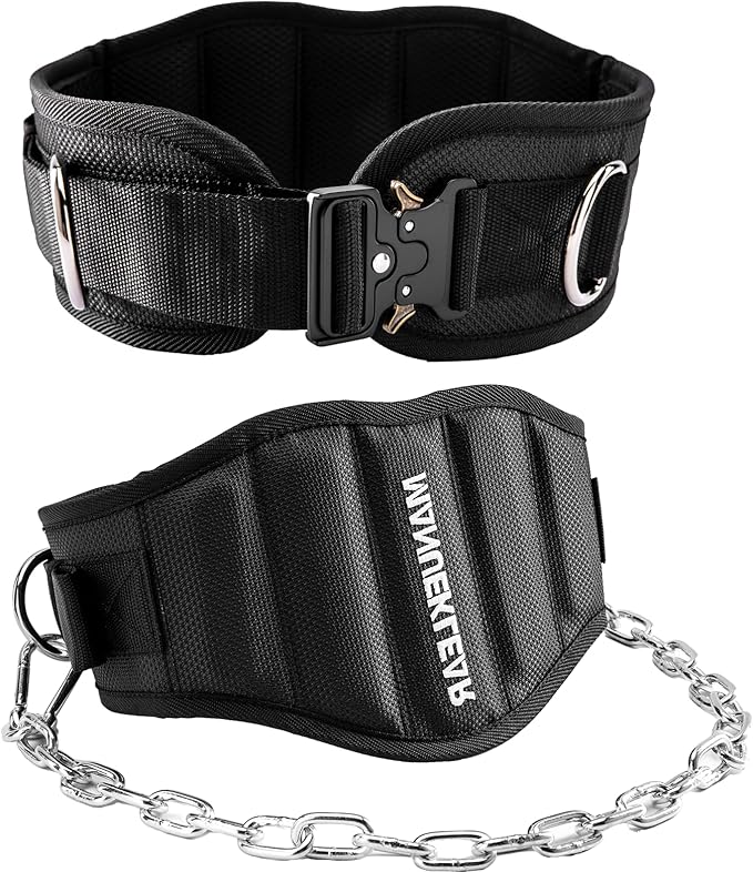 MANUEKLEAR Dip Belt for Weight Lifting 2 IN 1 Weight