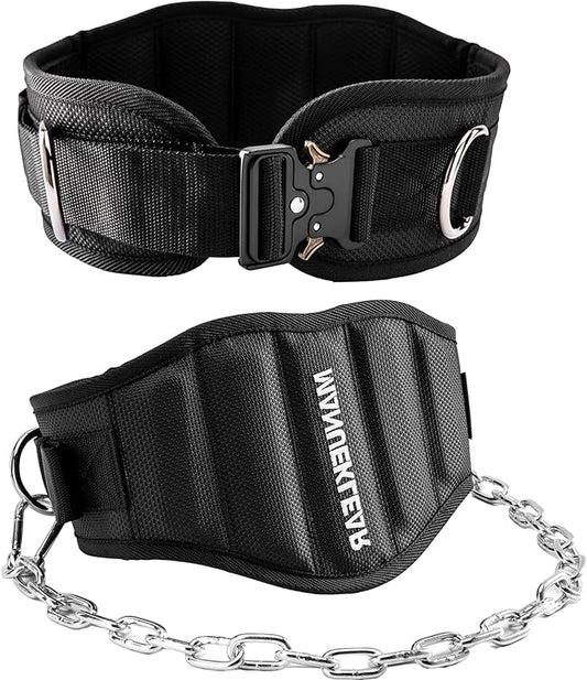 MANUEKLEAR Dip Belt for Weight Lifting 2 IN 1 Weight