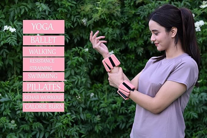 Adjustable Set of 2(1Lbs Each) Wearable Wrist &