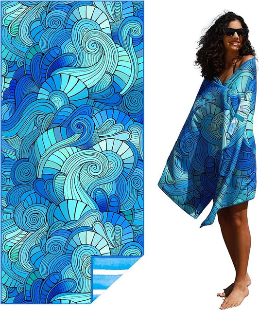 Microfiber Thin Lightweight Beach Towel Sand Free Quick