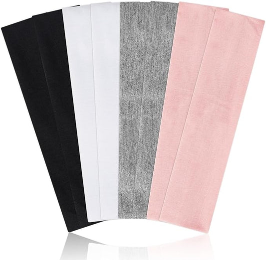 Headbands for Women Non Slip, Stretchy Sweat Headband for Workout Yoga Running, Head Bands for Women's Hair - 8 Pack