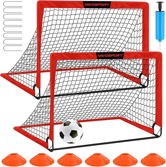 Kids Soccer Goals for Backyard Set - 2 4' x 3' Portable