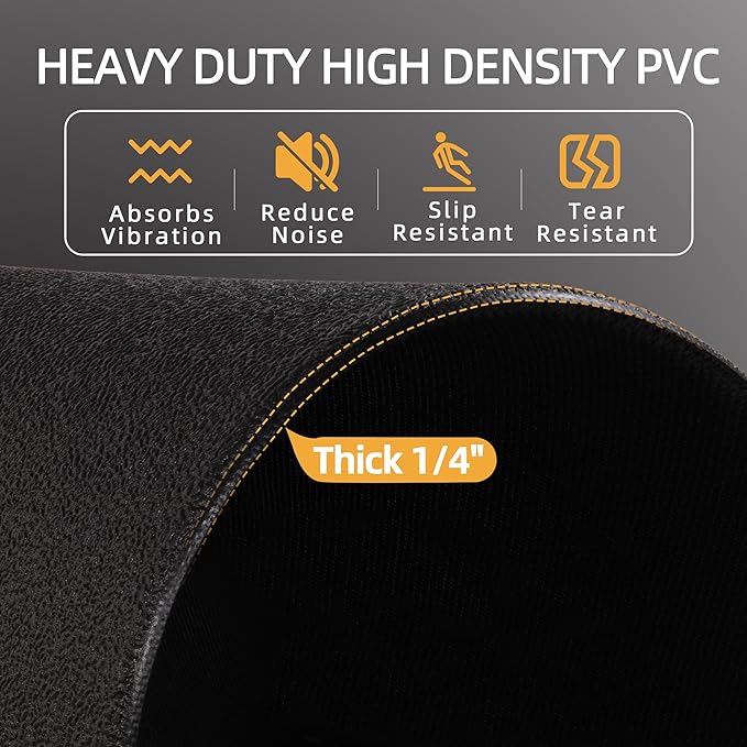 High Density Home Gym Treadmill Exercise Bike Equipment Mat 1/4" Thick,