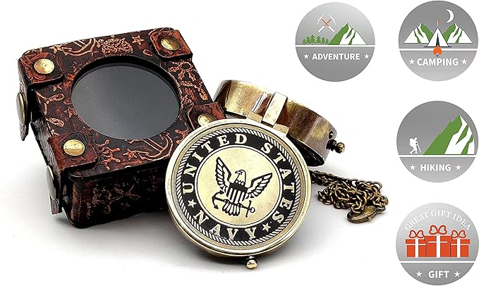 5MOONSUN5's US Navy Engraved Brass Military Compass Nautical
