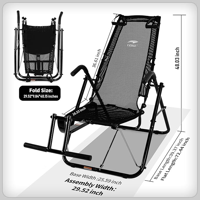 leikefitness Ab Exercise Chair Core Strengthening Lightweight Foldable