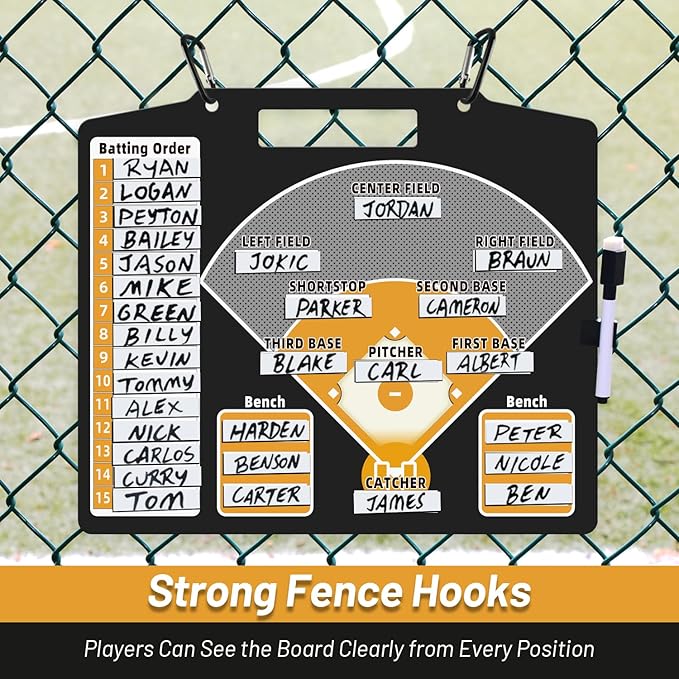 Magnetic Baseball Lineup Board for Coach