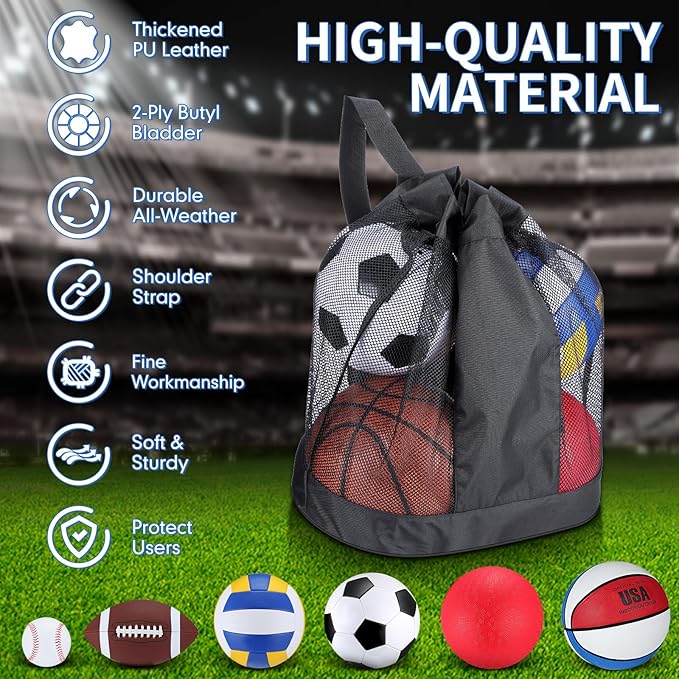 Libima 6 Pcs Multi Sport Ball Set Official
