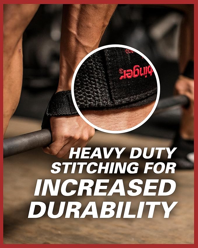 Harbinger Padded Cotton Lift Straps - Soft, Supportive Neotek Wrist Pads - 21.5" Length, 1.5" Width - Reinforced Edges & Heavy-duty Stitching - Cushions Wrists for Lifting Support