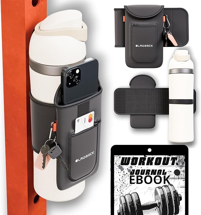 Magnetic Water Bottle Sleeve Bag and Large Pocket 4 Magnets