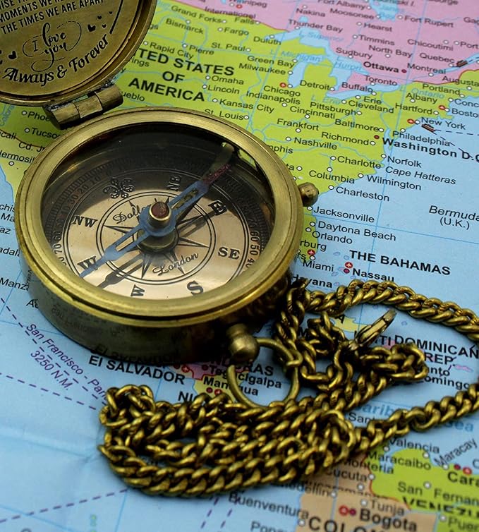 5MOONSUN5's US Army Engraved Brass Military Compass Nautical