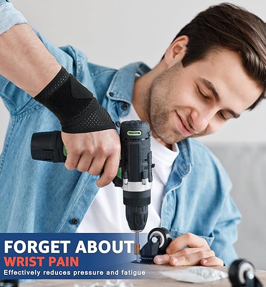 HiRui 2-Pack Ultra-Thin Mesh Wrist Wraps - Breathable, Adjustable Wrist Support for Workouts & Daily Use - Unisex Wrist Brace for Pain Relief, Tendonitis, Carpal Tunnel - One Size Fits All (Black)