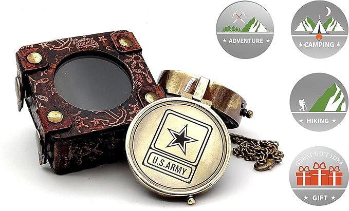 5MOONSUN5's US Army Engraved Brass Military Compass Nautical