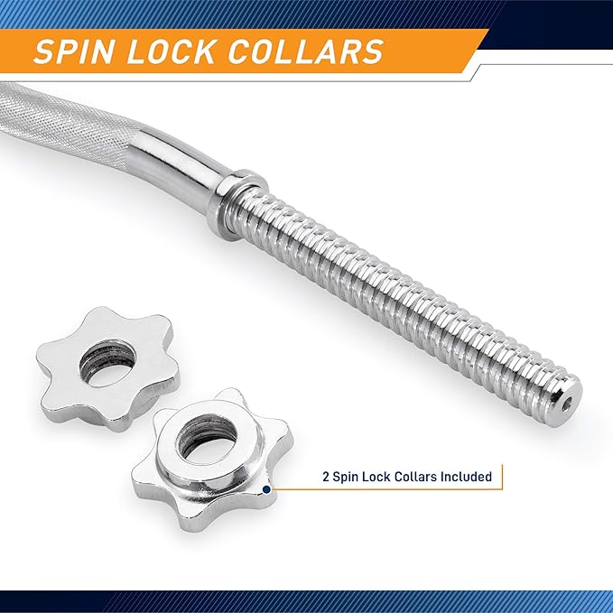 Marcy 1 inch Standard Curl Bar with Spin-Lock