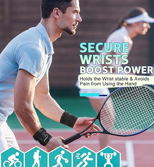 HiRui Wrist Brace Wrist Wrap for TFCC Tears, Ultra-thin Compression Wrist Strap Wrist Support for Workout Basketball Tennis Weightlifting Tendonitis Carpal Tunnel Syndrome-Adjustable (Black, 1 Pack)