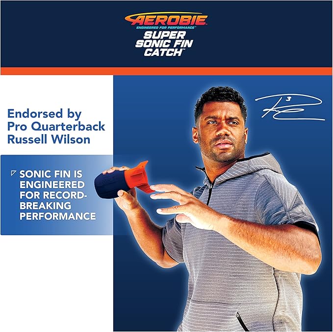 Aerobie Super Sonic Fin Catch Football Toy 8 &