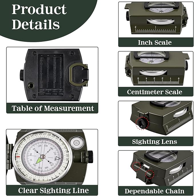 Hiking Compass for Survival with– Waterproof Durable and