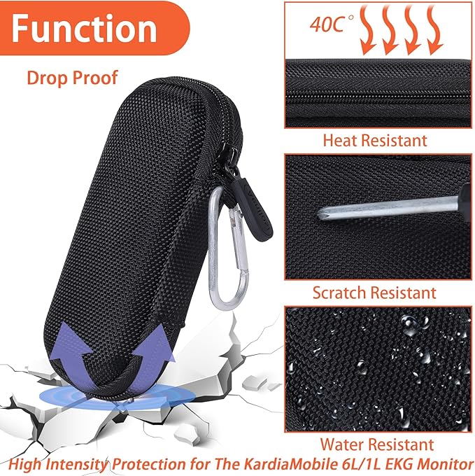 Hard Storge Case Replacement for AliveCor Kardia Mobile ECG Monitor Device 6/1L /SHANREN Heart Rate Monitors with Pill Organizer by Aenllosi