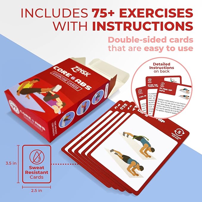 Abs and Core Exercise Cards – 75+ Workout
