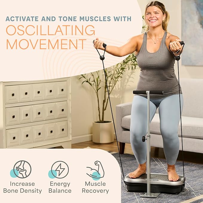 Lifepro Vibration Plate Exercise Machine with Magnetic Acupoints - Full Body Vibration Platform for Beginners and Recovery - Ideal Lymphatic Drainage Massager for Muscle Toning and Overall Fitness