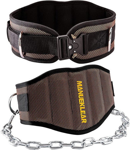 MANUEKLEAR Dip Belt for Weight Lifting 2 IN 1 Weight