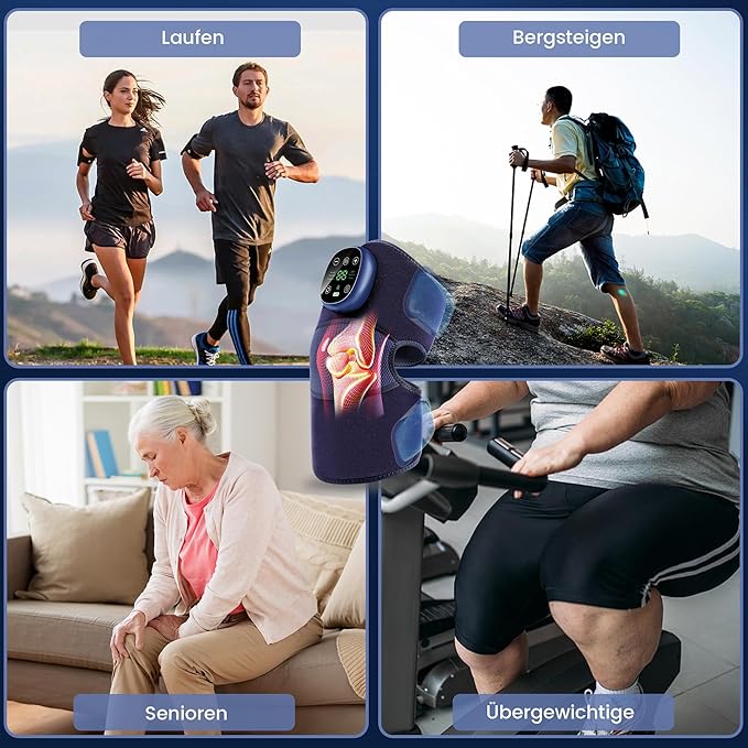 3 in 1 Knee Massager with Heat, Massager, Vibratory, Heating Pad for Knee with 6 Heat Levels & 3 Vibration Modes & 3 Massage Modes, Heated Knee Brace for Pain Relief, Arthritis, Meniscus Tear