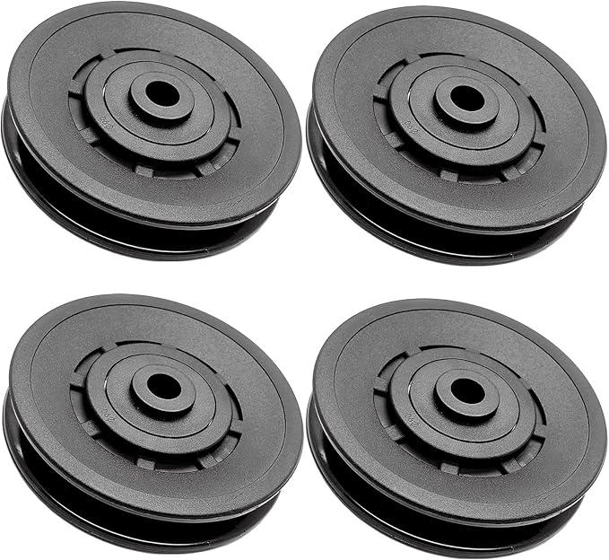 90mm Pulley Wheel Bearing Nylon - Grooved Edge Wearproof Pulleys for Cable Machine Part Home Gym Smith Machine Attachment Weight Lifting Door Garage