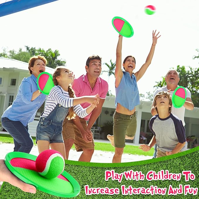 Libima Kids Toys Toss and Catch Game Set 40 Paddles 20 Balls