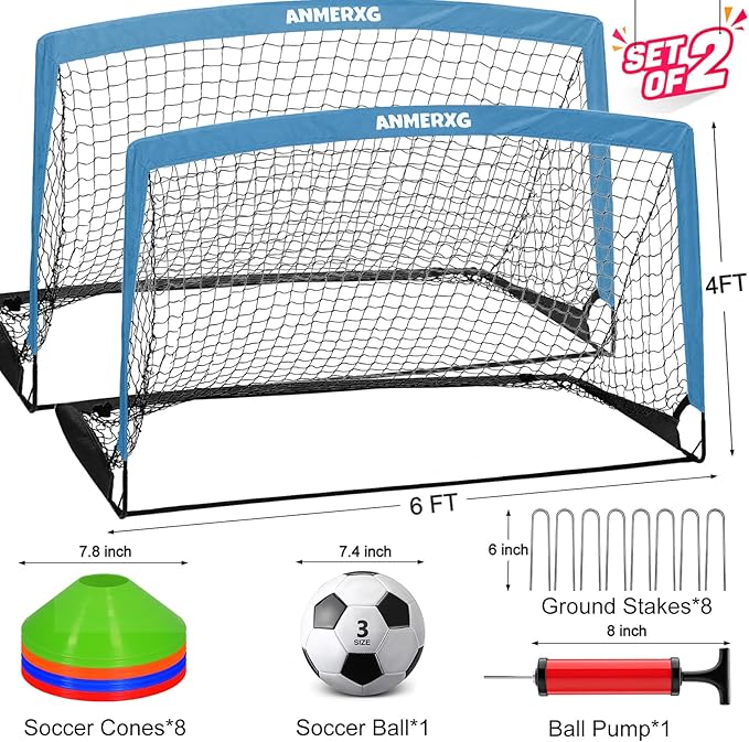 6x4FT / 9x5FT Kids Soccer Goal for Backyard