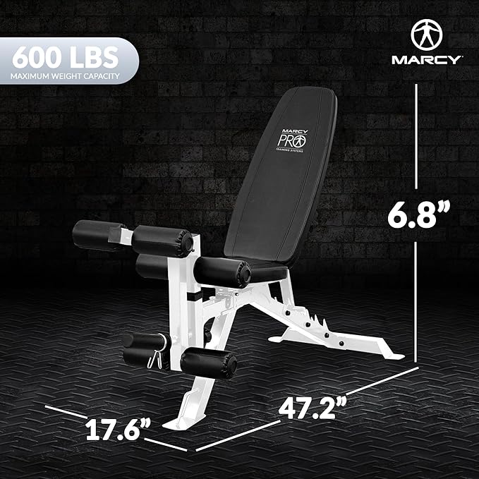 Marcy Adjustable Weight Bench w/Dual Leg Developer for Home Gym Workouts