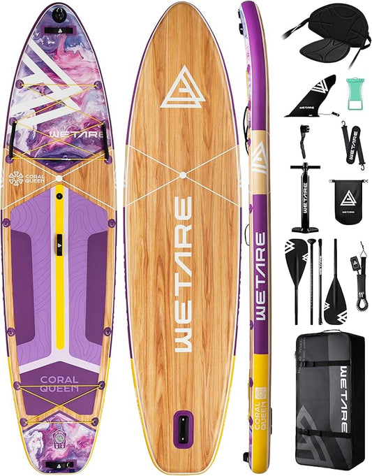 11'6"x35" Inflatable Paddle Board, 450lbs Extra Wide Stand Up Sup Board for Adults, Blow Up Paddleboard Kayak Non-Slip Stable Deck Boat for Yoga Fishing Surf
