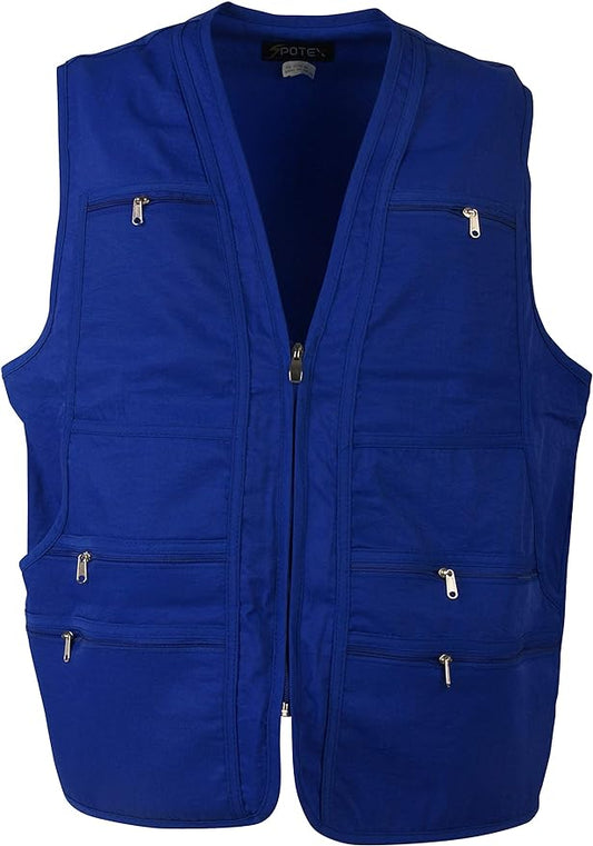 Men's 9 Pockets Work Utility Vest Military Photo Safari Travel Vest Workwear Jacket