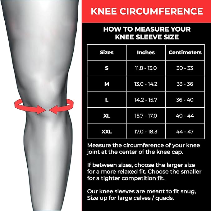7mm Compression Knee Sleeves for Weightlifting Support, Powerlifting Strength, Heavy Squats, Cross Training, Gym Fitness, Sports – Strong Thick Neoprene Knee Braces for Men & Women (2 Pack, Small)